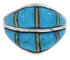 Sterling Silver Jewelry Turquoise Opal Inlay Ring Size 6-3/4 RS44907